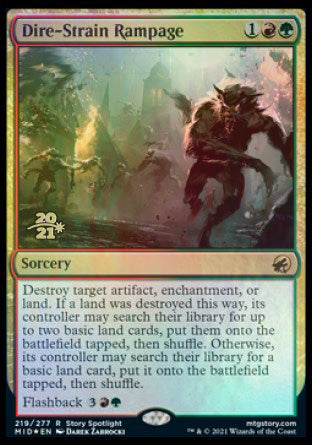 Dire-Strain Rampage [Innistrad: Midnight Hunt Prerelease Promos] (PMID 219)