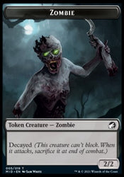 Zombie (005) // Treefolk Double-sided Token [Innistrad: Midnight Hunt Tokens] (TMID 5)