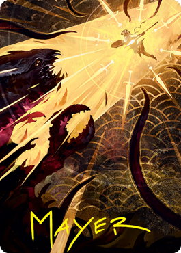 Defiant Strike Art Card (Gold-Stamped Signature) [Strixhaven: School of Mages Art Series] (ASTX 62)