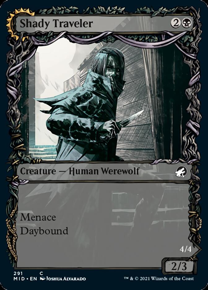 Shady Traveler // Stalking Predator (Showcase Equinox) [Innistrad: Midnight Hunt] (MID 291)