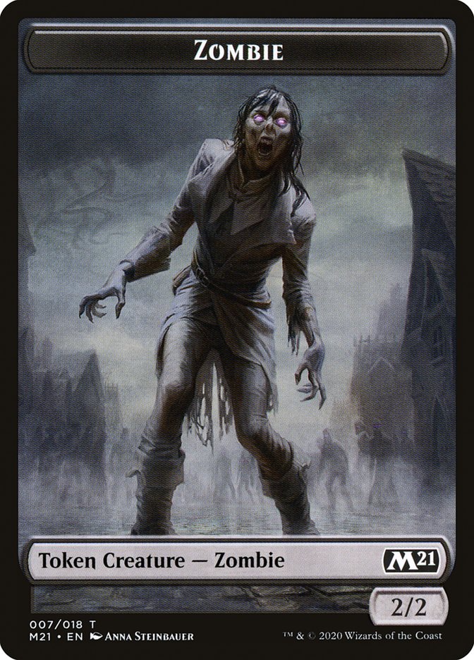 Weird // Zombie Double-sided Token [Core Set 2021 Tokens] (TM21 13)