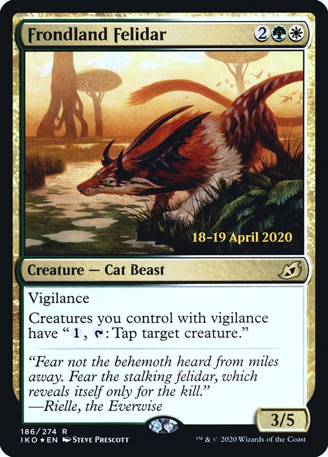 Frondland Felidar  [Ikoria: Lair of Behemoths Prerelease Promos] (PIKO 186S)