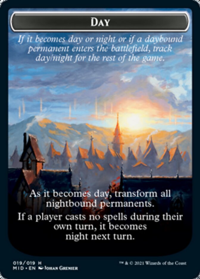 Day // Night Double-sided Token [Innistrad: Midnight Hunt Tokens] (TMID 19)