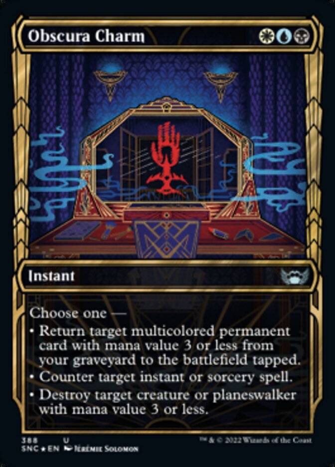 Obscura Charm (Showcase Golden Age Gilded Foil) (SNC 388)