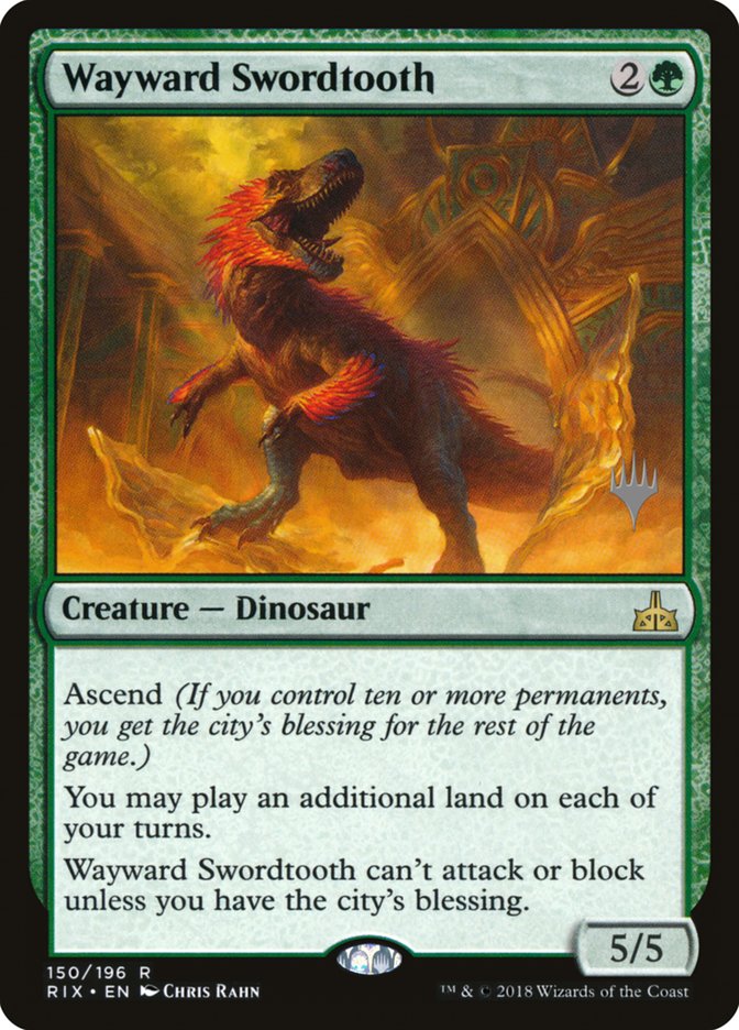 Wayward Swordtooth (Promo Pack) [Rivals of Ixalan Promos] (PRIX 150P)