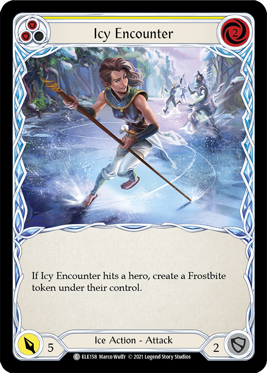 Icy Encounter (Yellow) [ELE158] 1st Edition Rainbow Foil