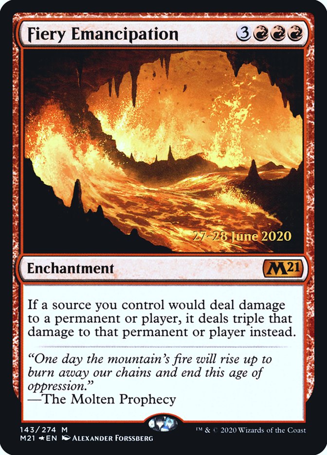 Fiery Emancipation  [Core Set 2021 Prerelease Promos] (PM21 143S)