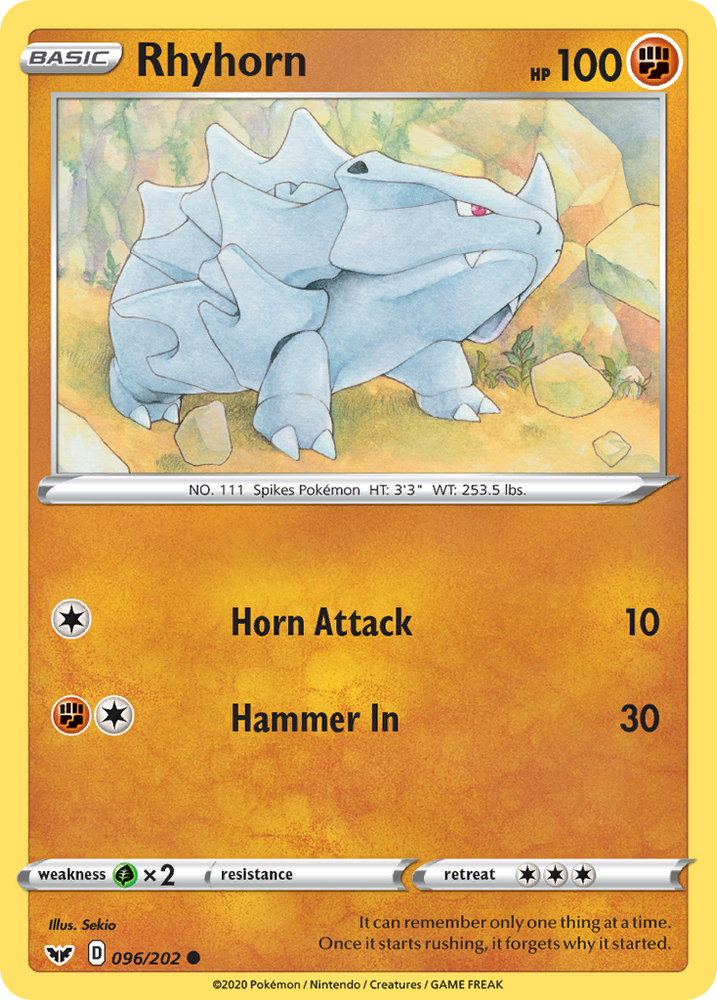 Rhyhorn (96/202) [Sword & Shield: Base Set]