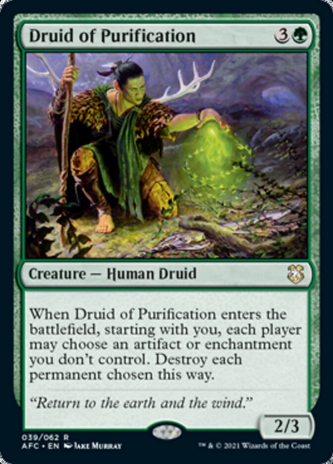 Druid of Purification [Dungeons & Dragons: Adventures in the Forgotten Realms Commander] (AFC 39)
