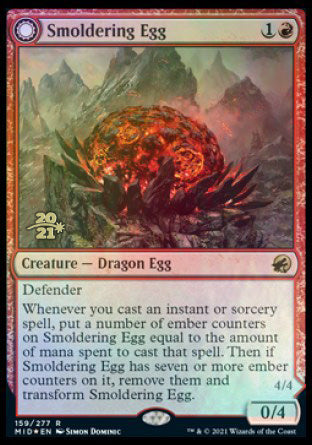 Smoldering Egg // Ashmouth Dragon [Innistrad: Midnight Hunt Prerelease Promos] (PMID 159)