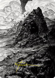Mountain Art Card (Gold-Stamped Signature) [Innistrad: Crimson Vow Art Series] (AVOW 80)