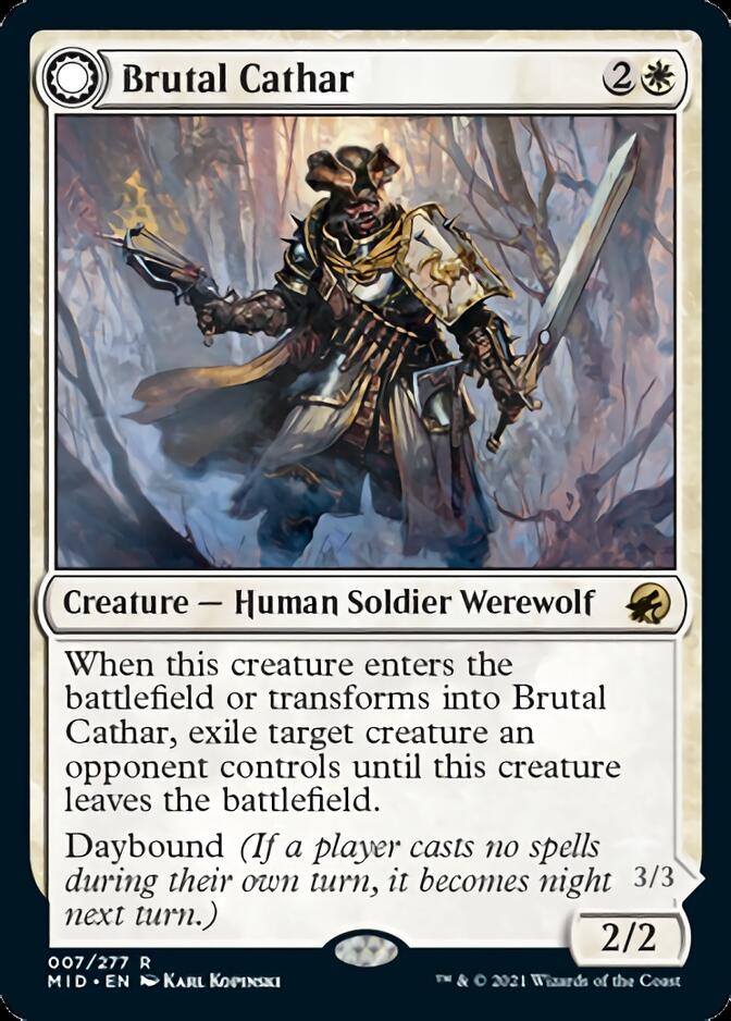 Brutal Cathar // Moonrage Brute [Innistrad: Midnight Hunt] (MID 7)