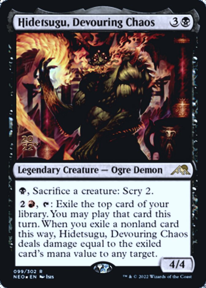 Hidetsugu, Devouring Chaos [Kamigawa: Neon Dynasty Prerelease Promos] (PNEO 99)