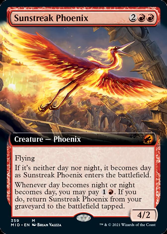 Sunstreak Phoenix (Extended) [Innistrad: Midnight Hunt] (MID 359)