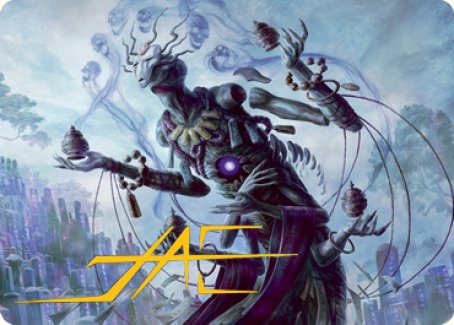 Myojin of Grim Betrayal Art Card (Gold-Stamped Signature) [Kamigawa: Neon Dynasty Art Series] (ANEO 9)