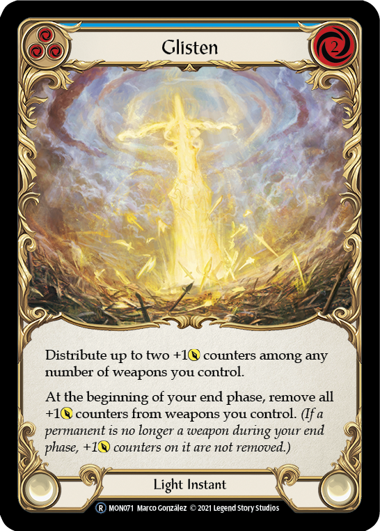 Glisten (Blue) (Rainbow Foil) [U-MON071-RF] Unlimited Rainbow Foil