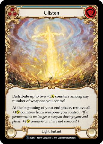 Glisten (Blue) (Rainbow Foil) [U-MON071-RF] Unlimited Rainbow Foil