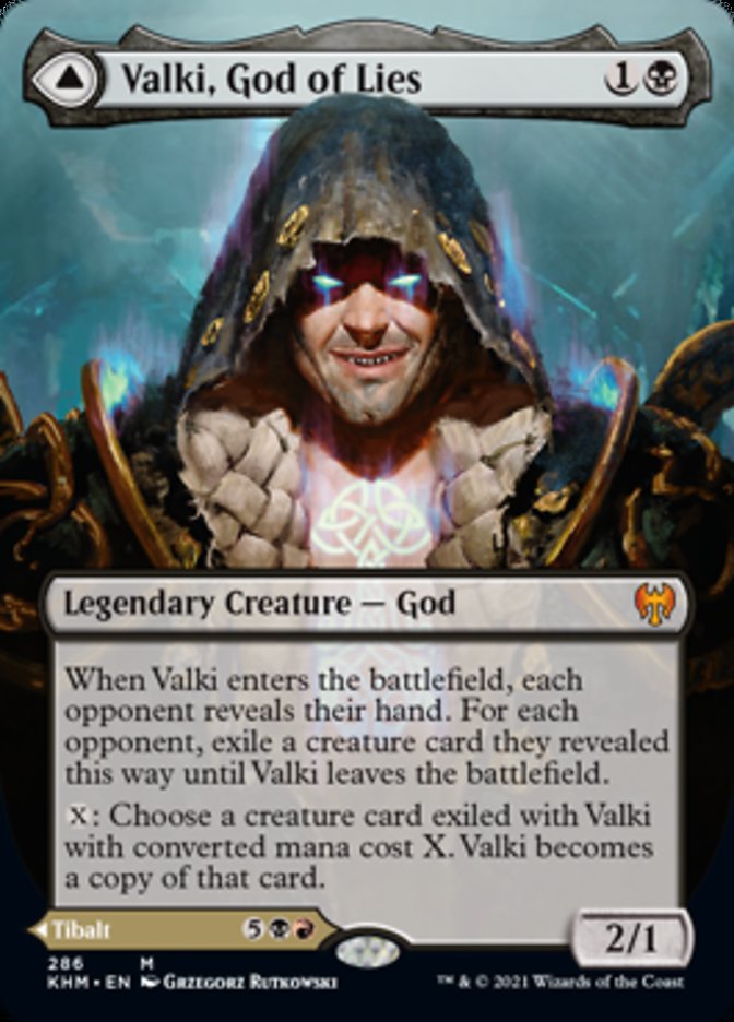 Valki, God of Lies // Tibalt, Cosmic Impostor (Borderless) [Kaldheim] (KHM 286)