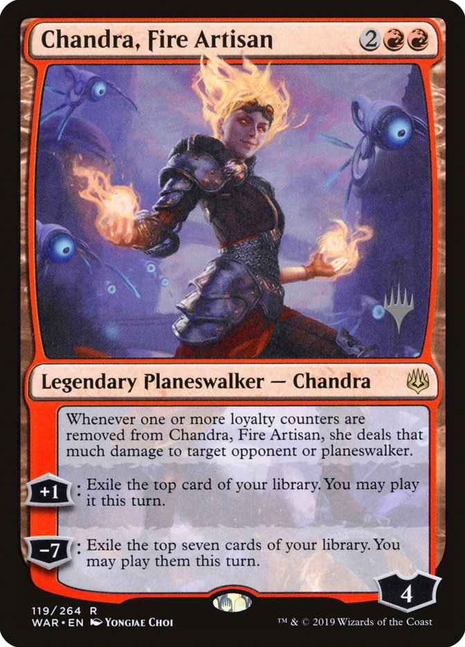 Chandra, Fire Artisan (Promo Pack) [War of the Spark Promos] (PWAR 119P)