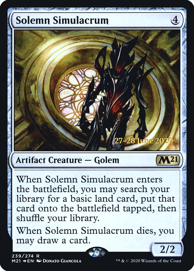 Solemn Simulacrum  [Core Set 2021 Prerelease Promos] (PM21 239S)