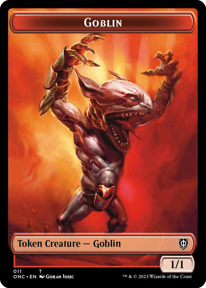 Rebel // Goblin Double-Sided Token [Phyrexia: All Will Be One Commander]