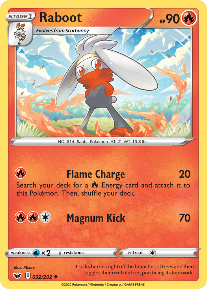 Raboot (32/202) [Sword & Shield: Base Set]