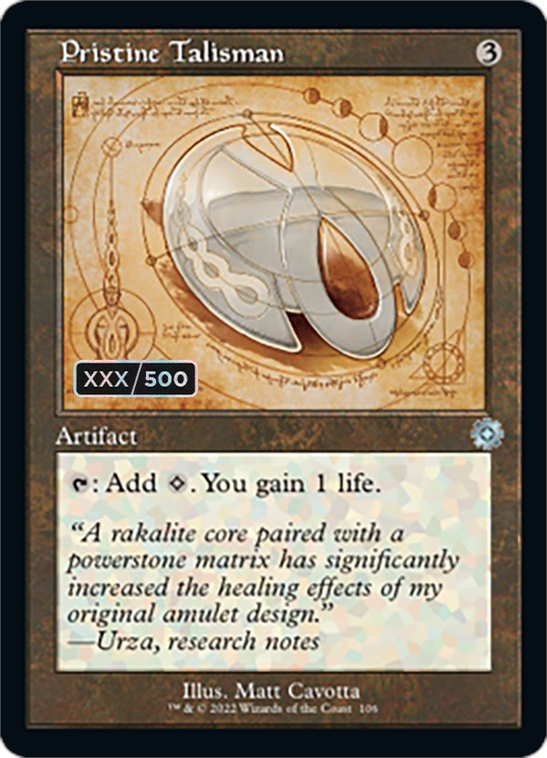 Pristine Talisman (Schematic) (Serial Numbered) [The Brothers' War Retro Artifacts]