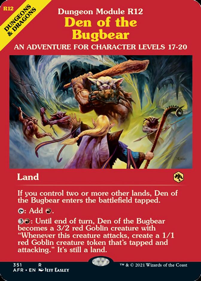 Den of the Bugbear (Dungeon Module) [Dungeons & Dragons: Adventures in the Forgotten Realms] (AFR 351)