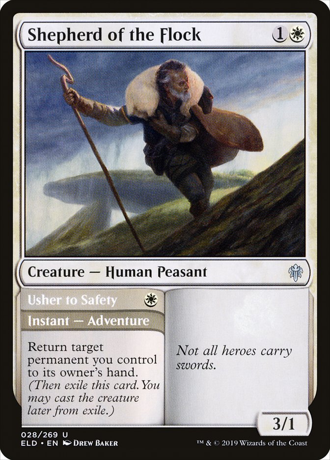 Shepherd of the Flock // Usher to Safety [Throne of Eldraine] (ELD 28)
