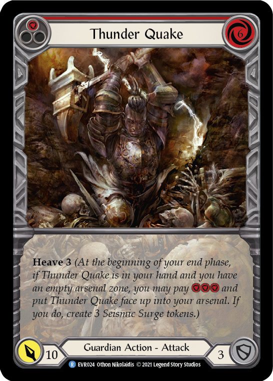 Thunder Quake (Red) [EVR024] 1st Edition Extended Art Rainbow Foil