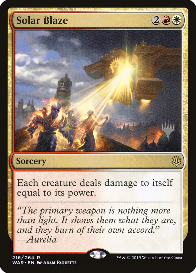 Solar Blaze (Promo Pack) [War of the Spark Promos] (PWAR 216P)