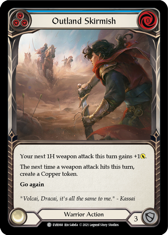 Outland Skirmish (Blue) [EVR068] 1st Edition Rainbow Foil