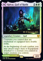Halvar, God of Battle // Sword of the Realms  [Kaldheim Prerelease Promos] (PKHM 15)