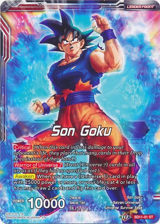 Son Goku // Ultra Instinct Son Goku, Hero of Universe 7 (Starter Deck Exclusive) [SD11-01]