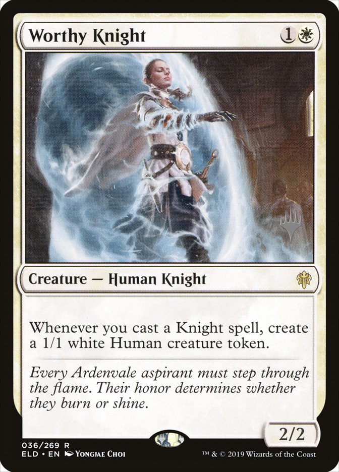 Worthy Knight (Promo Pack) [Throne of Eldraine Promos] (PELD 36P)