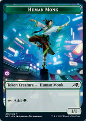 Samurai // Human Monk Double-sided Token [Kamigawa: Neon Dynasty Tokens] (TNEO 3)