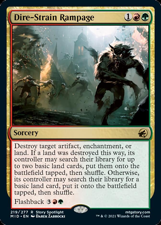 Dire-Strain Rampage [Innistrad: Midnight Hunt] (MID 219)