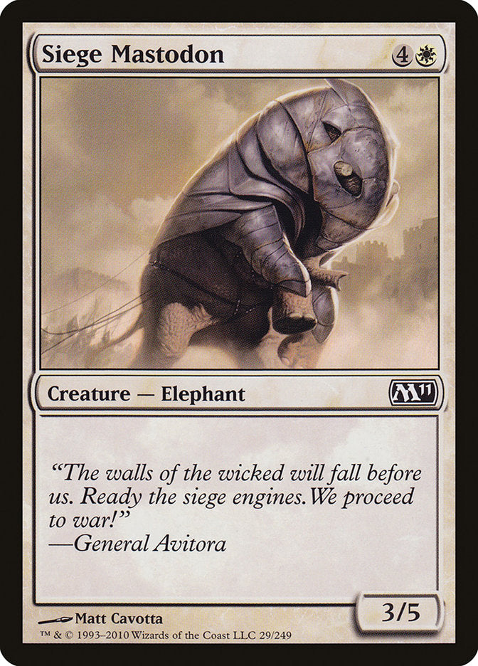 Siege Mastodon [Magic 2011] (M11 29)