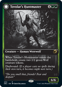 Tovolar's Huntmaster // Tovolar's Packleader [Innistrad: Double Feature] (DBL 204)