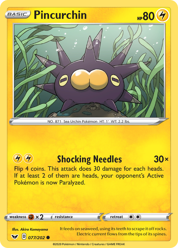 Pincurchin (77/202) [Sword & Shield: Base Set]