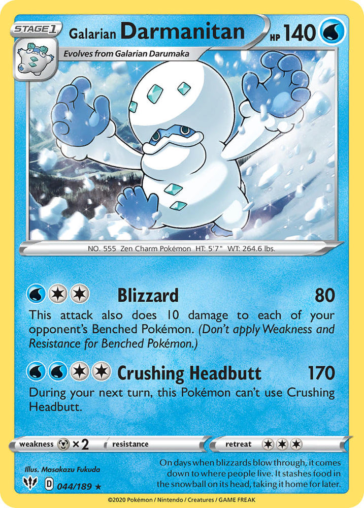 Galarian Darmanitan (Cracked Ice Holo) (44/189) [Theme Deck Exclusives]