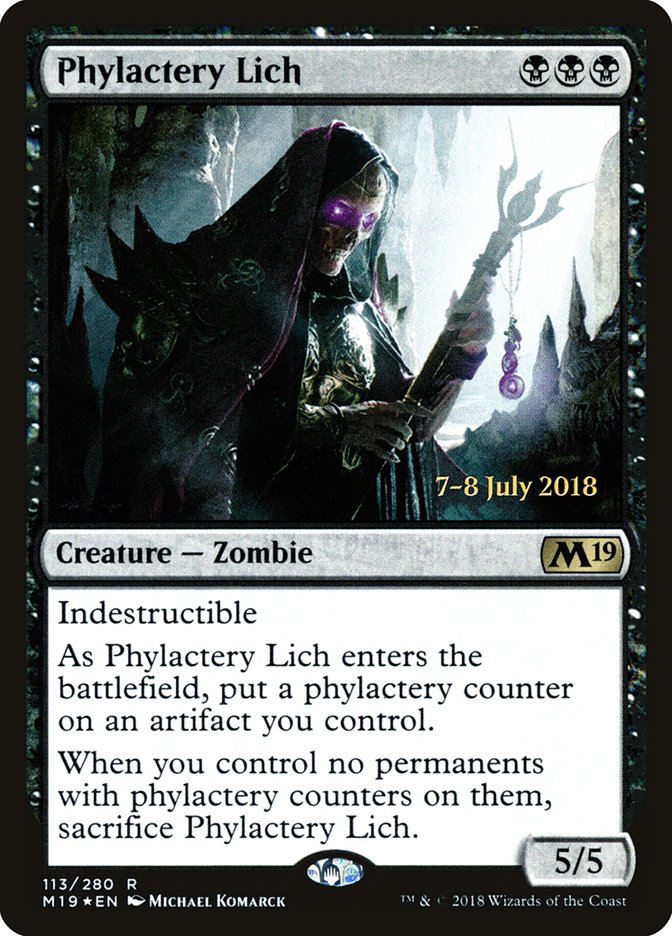 Phylactery Lich  (Prerelease) [Core Set 2019 Prerelease Promos] (PM19 113S)