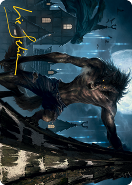 Stalking Predator Art Card (Gold-Stamped Signature) [Innistrad: Midnight Hunt Art Series] (AMID 40)