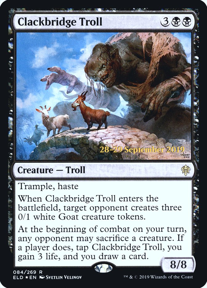 Clackbridge Troll  [Throne of Eldraine Prerelease Promos] (PELD 84S)