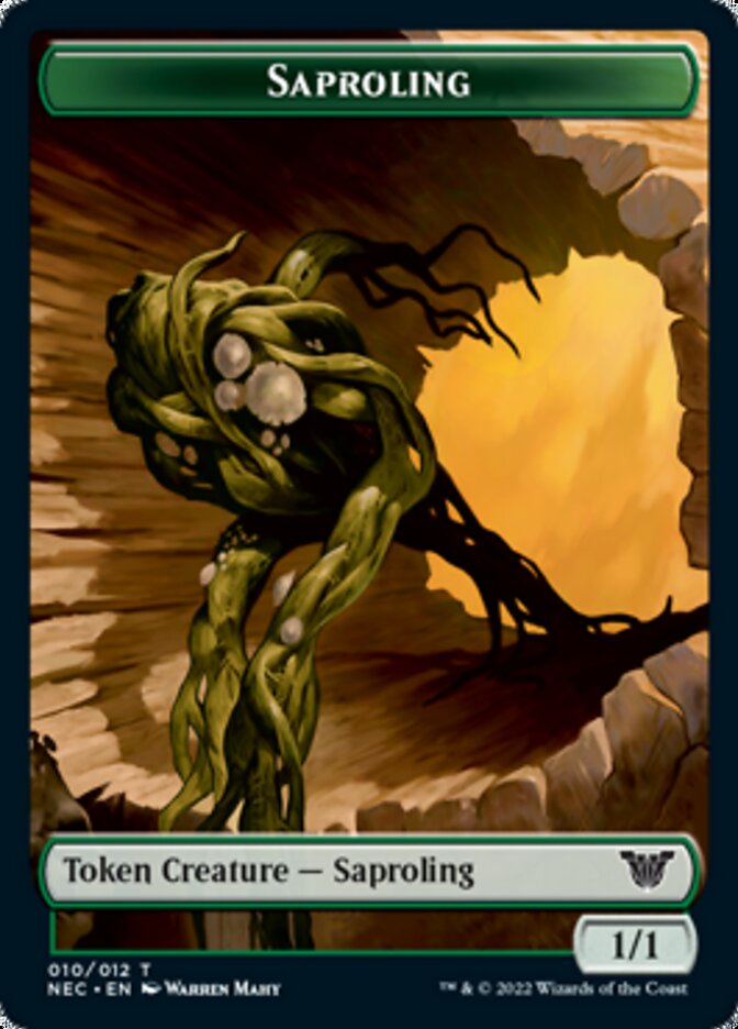 Saproling // Spirit (002) Double-sided Token [Kamigawa: Neon Dynasty Commander Tokens] (TNEC 10)