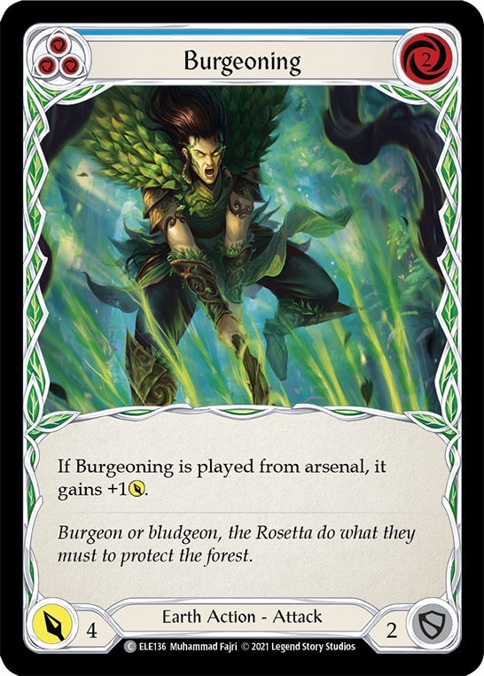 Burgeoning (Blue) [ELE136] 1st Edition Rainbow Foil