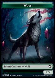 Wolf // Spirit Double-sided Token [Innistrad: Midnight Hunt Tokens] (TMID 13)