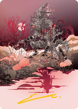 Arlinn, the Moon's Fury 2 Art Card (Gold-Stamped Signature) [Innistrad: Midnight Hunt Art Series] (AMID 4)