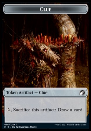 Clue // Beast (008) Double-sided Token [Innistrad: Midnight Hunt Tokens] (TMID 16)