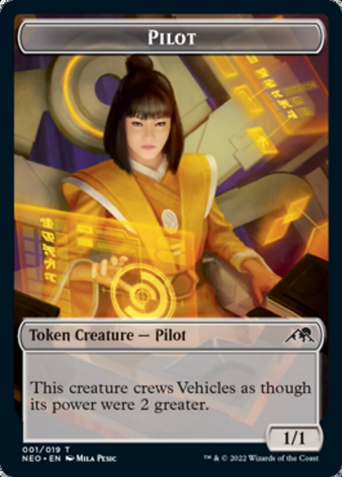 Myr // Pilot Double-sided Token [Kamigawa: Neon Dynasty Commander Tokens] (TNEC 11)